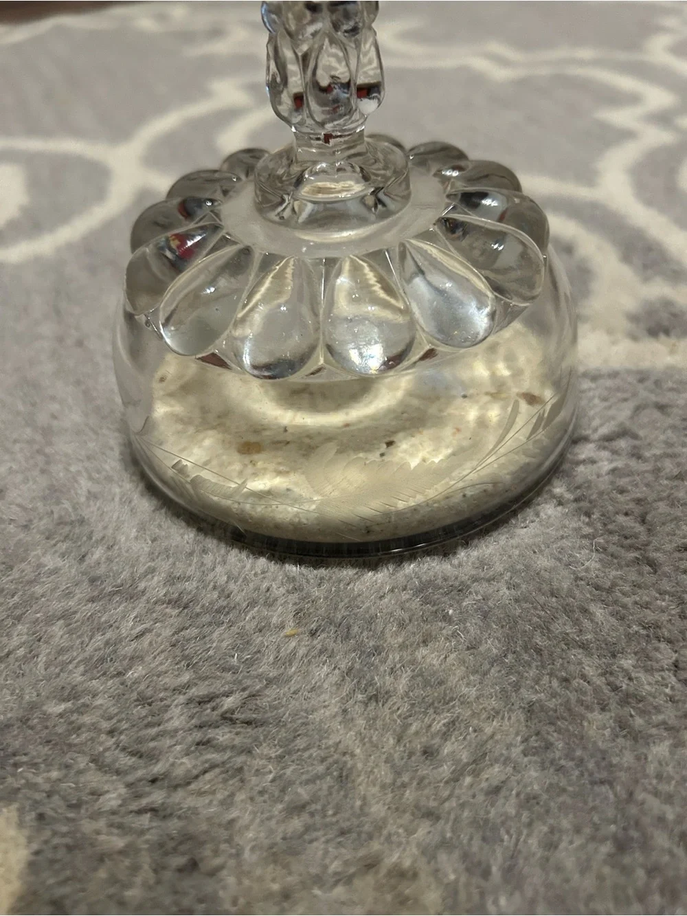 Clear Glass Decorative Cloche, 3 in Tall - on a quartz base